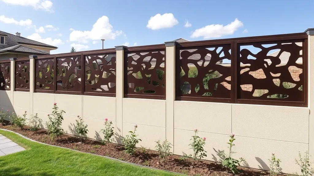 clôture sur mur béton