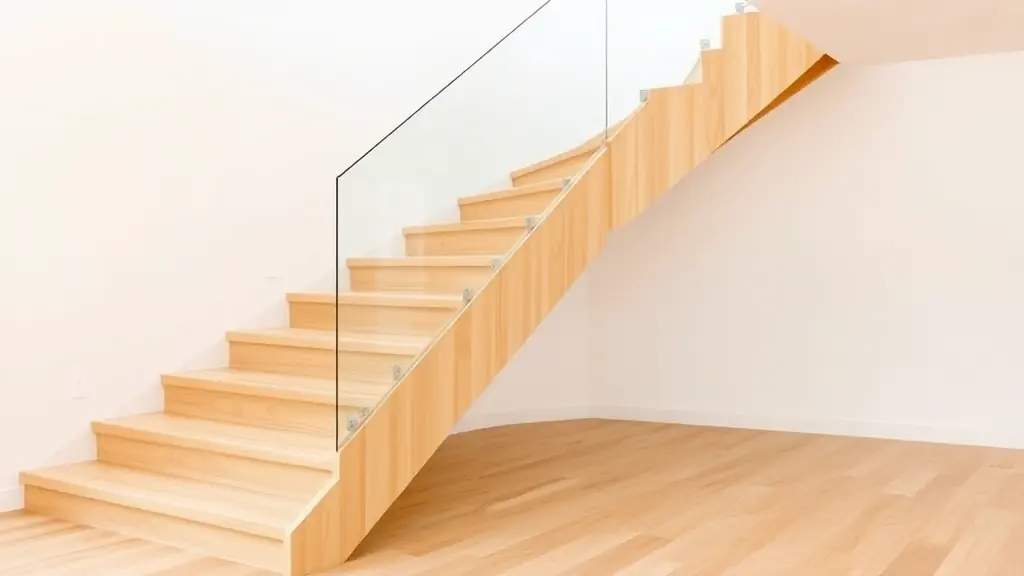 escalier bois et garde corps verre